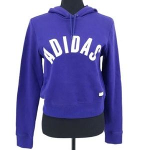 RARE* Adidas Cropped Purple Hoodie 03 Elbow Patches